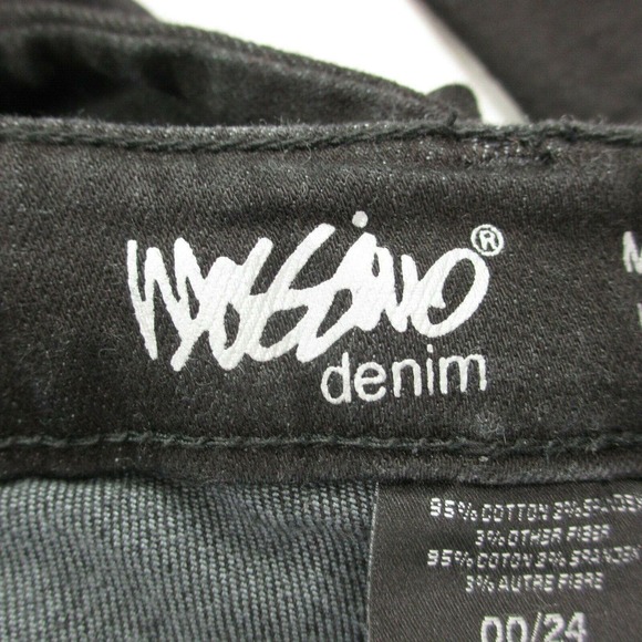 CC - Mossimo Skinny Jeans Womens 00 Black Faux Zipper Pockets Mid Rise Stretch - Picture 4 of 8